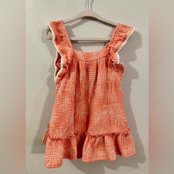 Rachel Zoe Other - RZ by Rachel Zoe Ruffled Dress with Bodysuit - Neon Peach